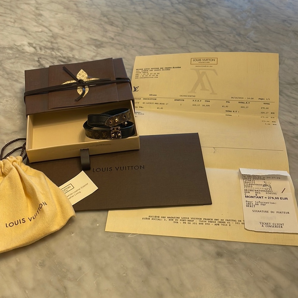 Louis Vuitton double wrap lock it bracelet.